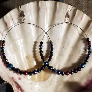 Wire Hoop earrings and matching bracelet